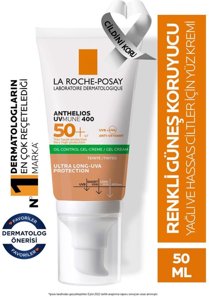 La Roche Posay Anthelios Xl Renkli Güneş Jel Kremi SPF50+ 50 ml fiyatları