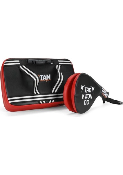 Siyah Kırmızı Darbe Yastığı+Raket Ellik (2'li Set)