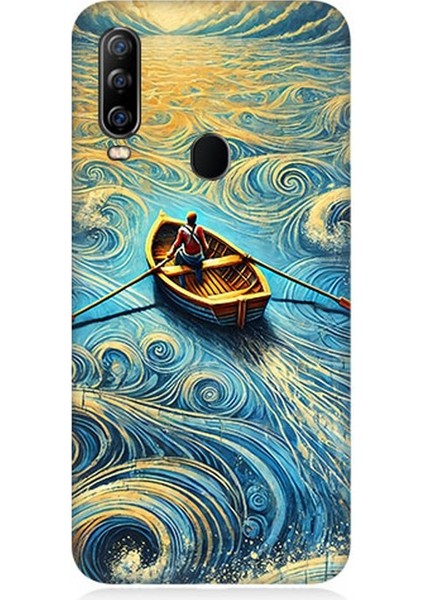 General Mobile Gm 20 Pro Uyumlu Dalgalar Arasında Kürekçi Desenli Silikon Kılıf