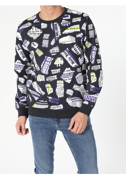 Regular Fit Erkek Lacivert Sweatshirt