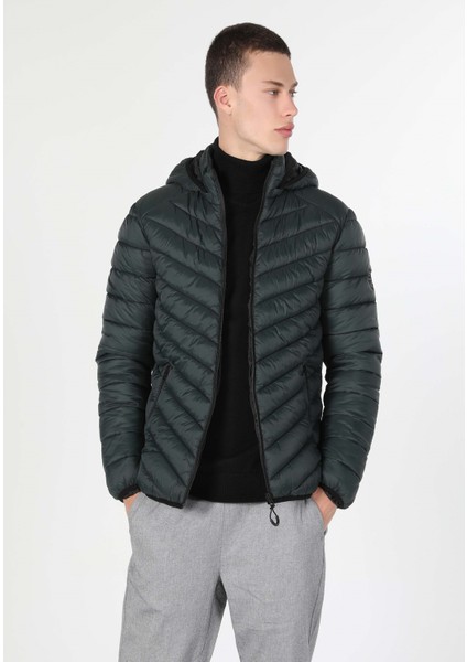 Slim Fit Erkek Yeşil Mont modelleri