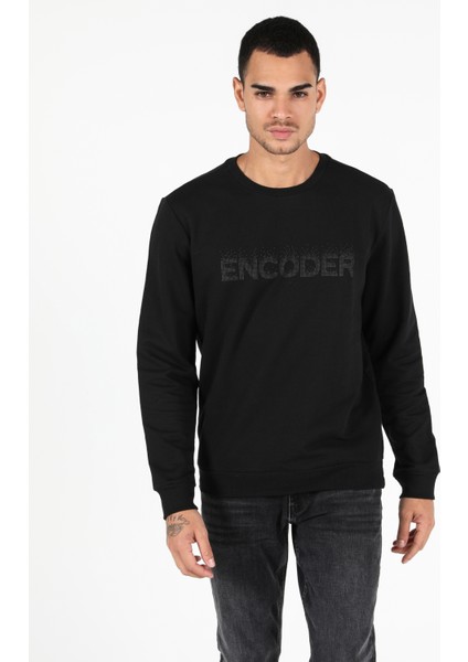 Regular Fit Erkek Siyah Sweatshirt fırsatları