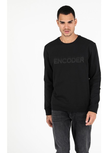 Regular Fit Erkek Siyah Sweatshirt indirimleri