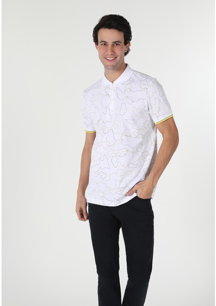 Beyaz Regular Fit Polo Yaka Erkek Kısa Kol Polo Tişört modelleri