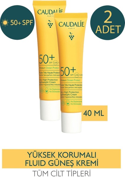 Caudalie Vinosun Ocean Protect Fluide Uva/uvb SPF50+ 40 ml 2 Adet