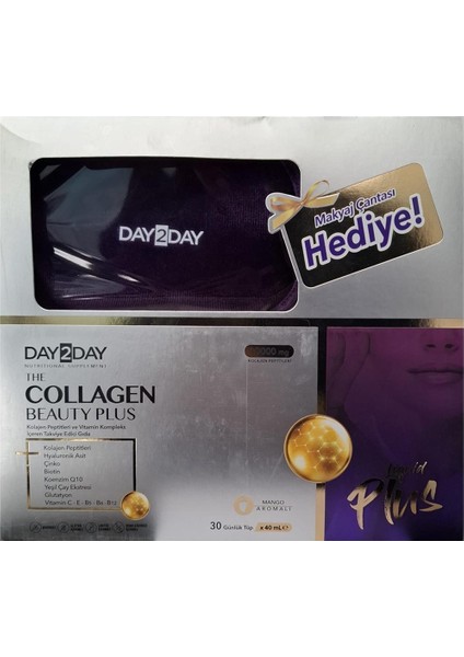The Collagen Beauty Plus 30 Tüp x 40 ml Makyaj Çantası Hediyeli