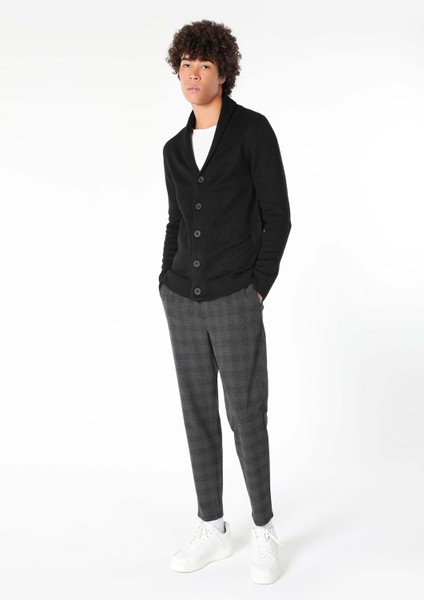 Slim Fit Erkek Siyah Hırka modelleri