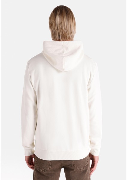 Regular Fit Erkek Beyaz Sweatshirt