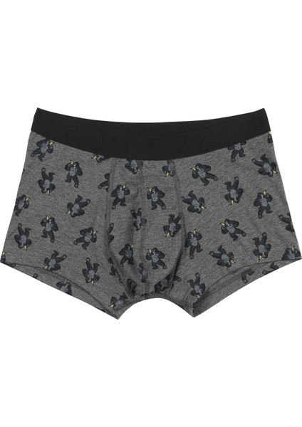 Modern Fit Baskılı Erkek Antrasit Boxer