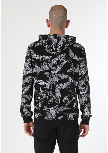 Regular Fit Erkek Siyah Sweatshirt