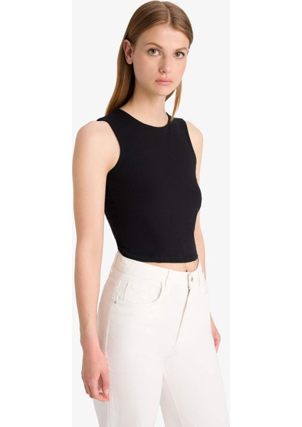 Regular Fit Basic Düz Bisiklet Yaka Siyah Atlet F3534AX25SM indirimleri