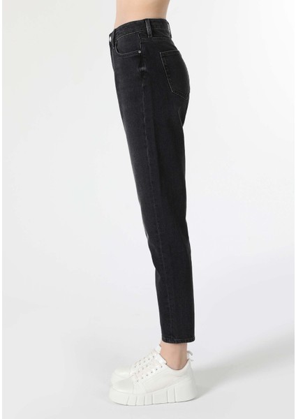 Mom Fit Yüksel Bel Daralan Paça Kadın Denim Jean Pantolon fırsatları
