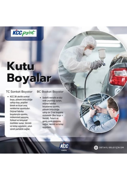 Bazkat Boya 1lt 1. Grup – Orijinal Renk Uyumlu Metalik ve Sedefli Otomotiv Baz Kat Boyası modelleri