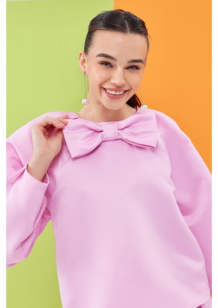 Candy Fiyonklu Tafta Bluz Pembe fiyatları