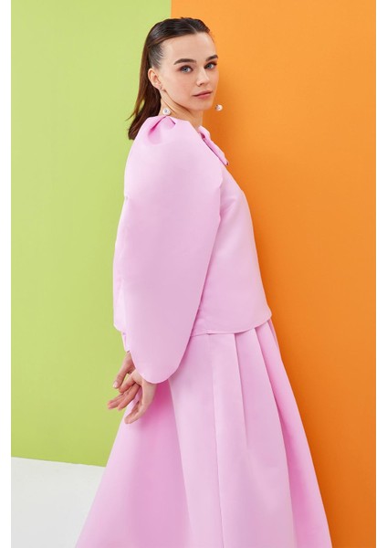 Candy Fiyonklu Tafta Bluz Pembe fırsatları