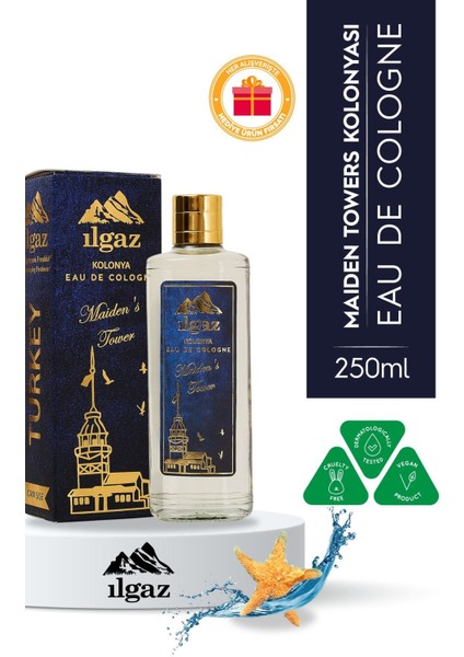 Maiden's Tower Kolonyası Cam Şişe 250 ml Okyanus Ferahlığı Kokusu