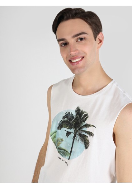 Regular Fit Erkek Beyaz Atlet