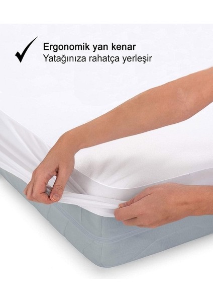 Micro Fitted Full Kenar Su Sıvı Geçirmez Alez Çarşaf Tek, Çift ve Battal Beyaz Renkli Yatak Koruyucu