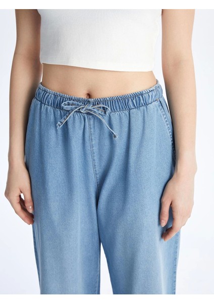 Xsıde Mavi Beli Lastikli Wideleg Kadın Jean Pantolon modelleri
