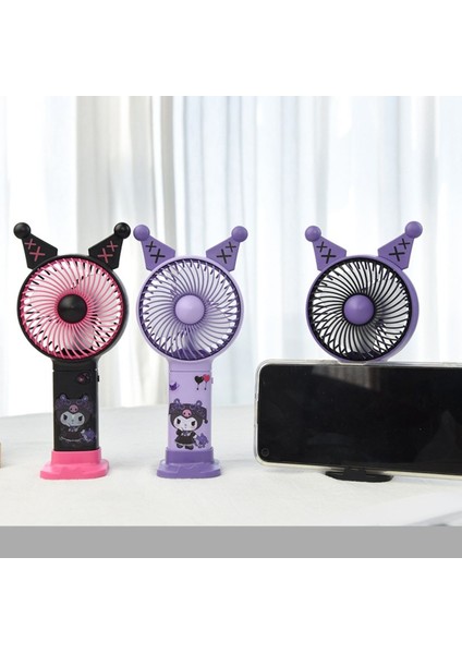 Çoçuklar Için Şarjlı El Fanı Kuromi Figür Yapıştırmalı Vantilatör Serinletici Taşınabilir Fan indirimleri