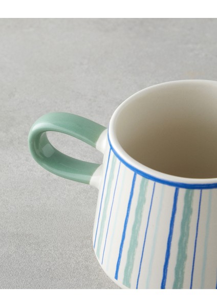 Coastline Stoneware Kupa 340 ml Mavi - Yeşil fiyatları