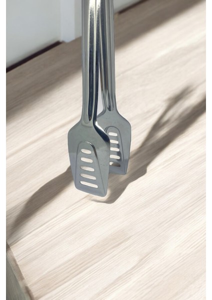 3 Lü Paslanmaz Çelik Makarna/ Salata ve Pasta/ Börek Maşası- 3 Parça Maşa Seti- 23 cm