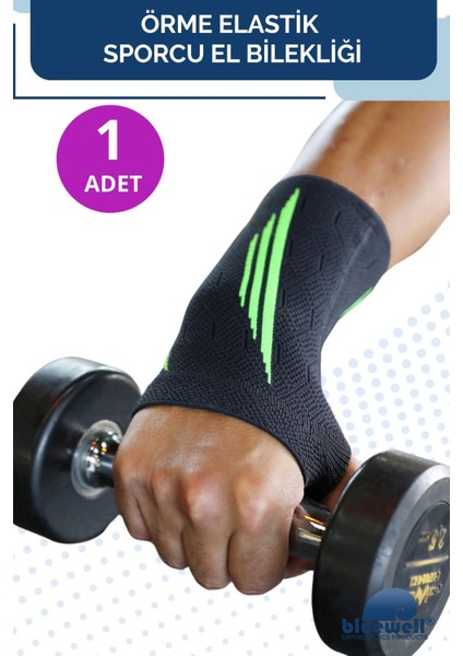 Elastik bilek desteği, yoga, koşu ve fitness için çift taraflı siyah renk