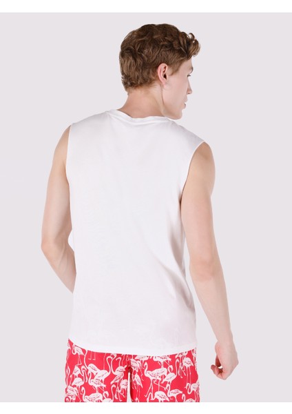 Regular Fit Erkek Beyaz Atlet