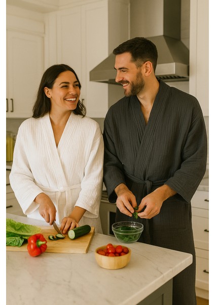 Unisex , 4 Kat Müslin Sabahlık / Bornoz /kimono