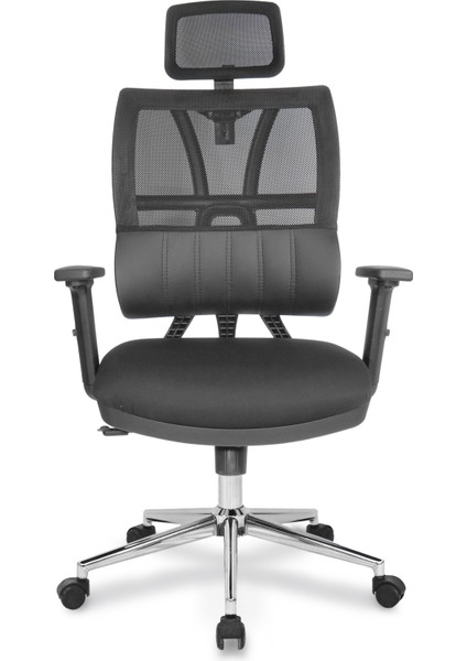 Jumbo Siyah İskelet Yarım Derili | Yönetici Koltuğu | Ofis Çalışma Koltuğu | Hareketli Kol