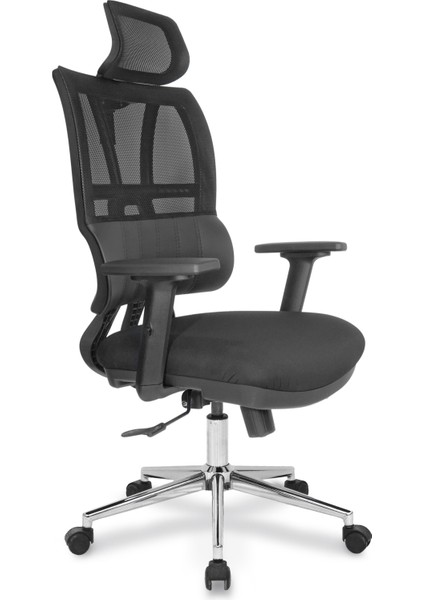 Jumbo Siyah İskelet Yarım Derili | Yönetici Koltuğu | Ofis Çalışma Koltuğu | Hareketli Kol modelleri