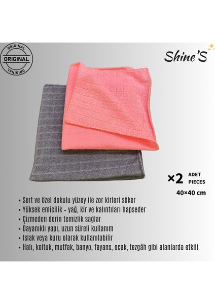 Shine's Lux Temizlik Paketi Cam Bezi, Mutfak Bezi, Wc, Banyo, Mikrofiber Bez 5'li Karma Paket