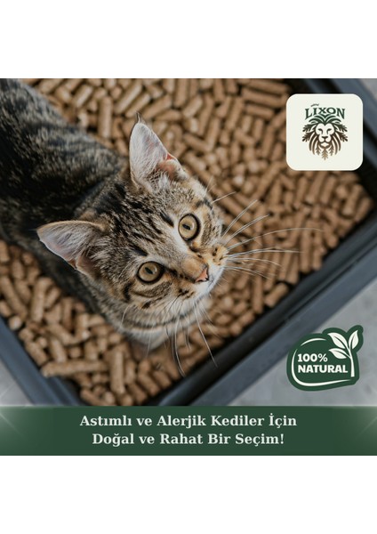 Doğal Çam Peleti Kedi Kumu 5 kg (10L) Yavru/yetişkin Kediler ve Kemirgen Hayvanlar Için %100 Biyobozunur - Astımlı Kediler Için Uygun - Kimyasal Içermeyen - Yüksek Emiş Gücü