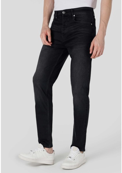 Loose Straight Fit Orta Bel Düz Paça Erkek Siyah Jean Pantolon fırsatları