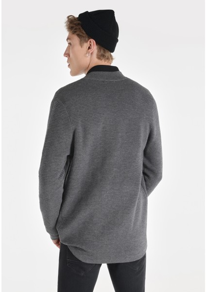 Regular Fit Erkek Gri Hırka
