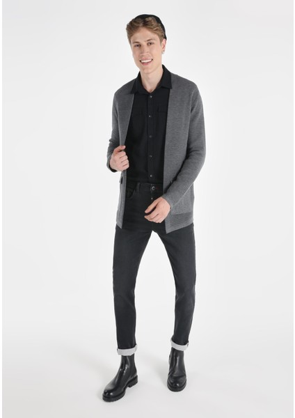 Regular Fit Erkek Gri Hırka