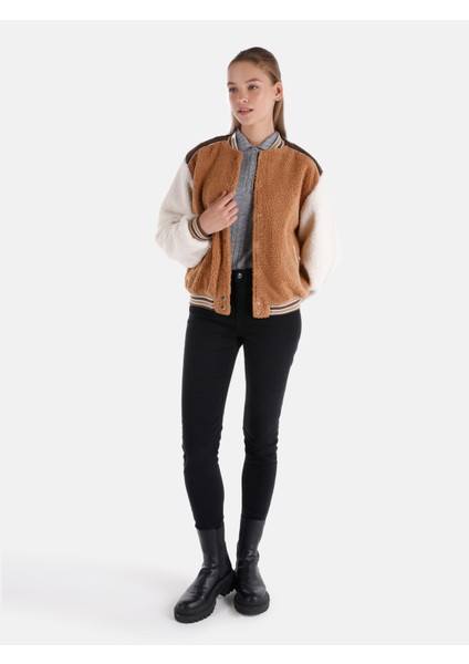 Regular Fit Yünlü Kolej Çok Renkli Kadın Mont modelleri