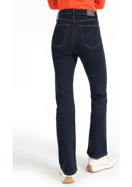 791 Monica Regular Fit Normal Bel Geniş Paça Mavi Kadın Pantolon