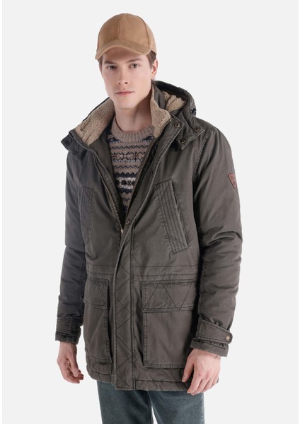 Regular Fit Erkek Yeşil Kaban