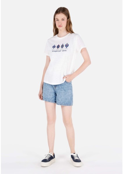 Beyaz Kadın Tshirt K.kol modelleri