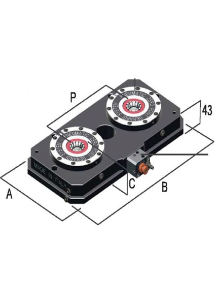 200X400MM Gerardı 2 Kutuplu Pnömatik Zero Point