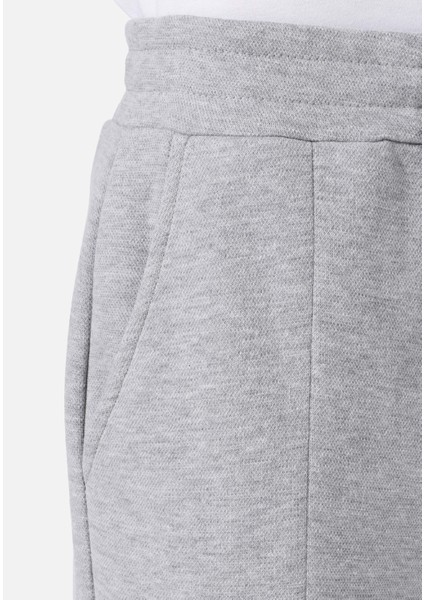 Slim Fit Orta Bel Erkek Gri Eşofman Altı