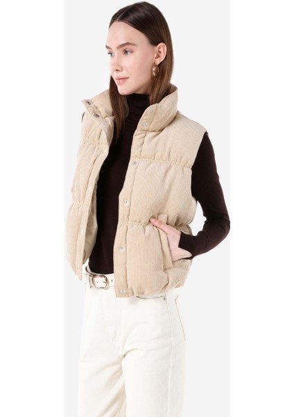 Regular Fit Kadın Bej Yelek Cl1066883