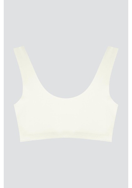 Krem Dikişsiz Lazer Kesim Sütyen Pedli Kadın Hayalet Sütyen Dalga Detaylı fiyatları