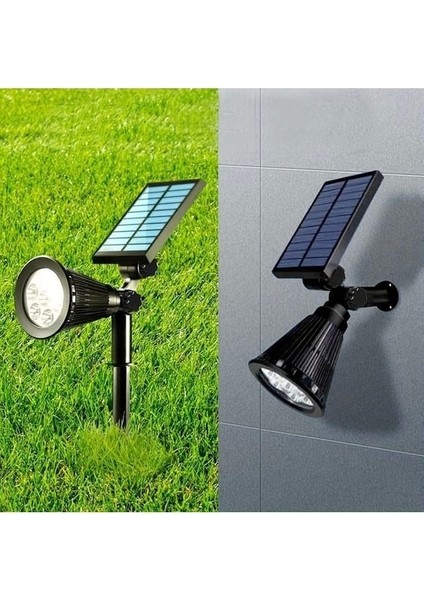 7W Güneş Enerjili Amber Işık Profesyonel Bahçe Sokak Dış Mekan Aydınlatma Projektör 2 Adet modelleri