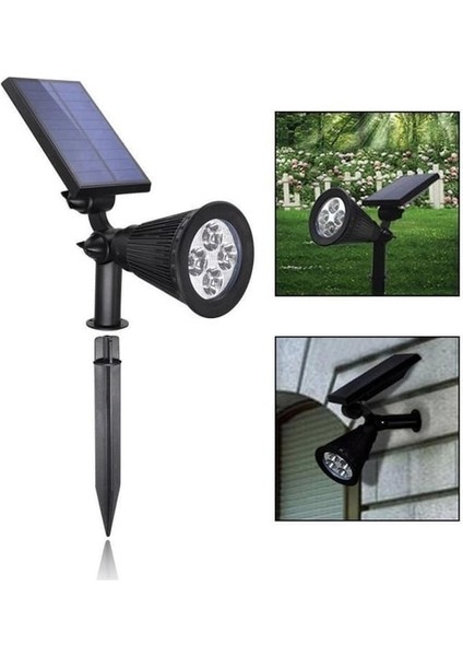 7W Güneş Enerjili Amber Işık Profesyonel Bahçe Sokak Dış Mekan Aydınlatma Projektör 2 Adet fırsatları
