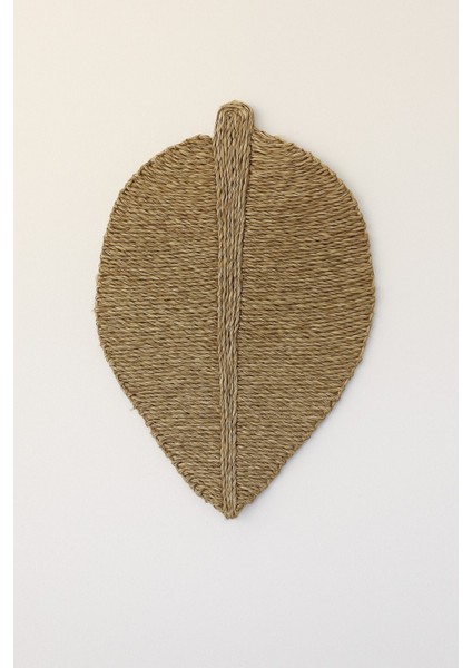 Doğal Hasır Görünümlü, Yaprak Şekilli, Duvar Dekoru, El Yapımı, Büyük Boy Dekoratif Ürün, 80X50 cm fiyatları