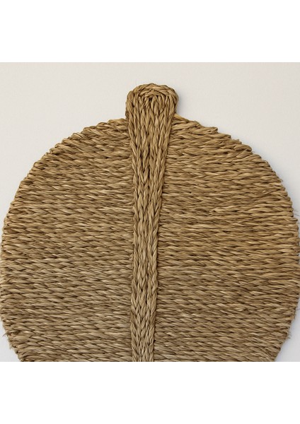 Doğal Hasır Görünümlü, Yaprak Şekilli, Duvar Dekoru, El Yapımı, Büyük Boy Dekoratif Ürün, 80X50 cm indirimleri