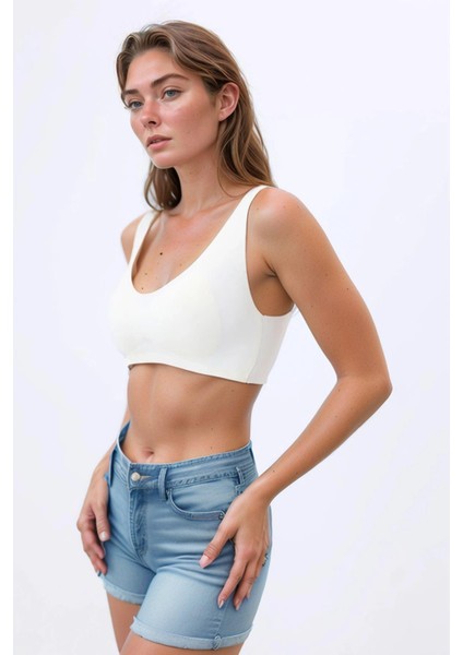 Krem Dikişsiz Lazer Kesim Sütyen Çıkarılabilir Pedli Kadın Hayalet Sütyen fırsatları