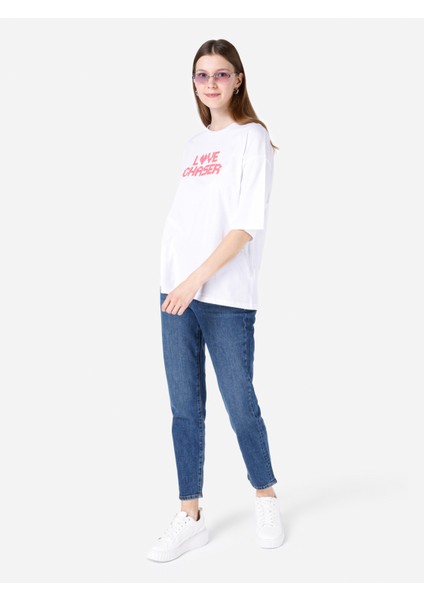 Comfort Fit Yuvarlak Yaka Kadın Beyaz Kısa Kol Tişört Cl1067263 modelleri